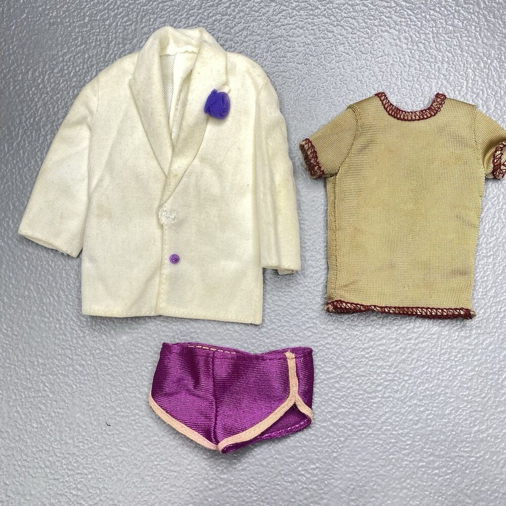 Vintage Barbie Crystal Ken Tuxedo Suit Jacket 4893 Tricot Shirt Shorts 1980s